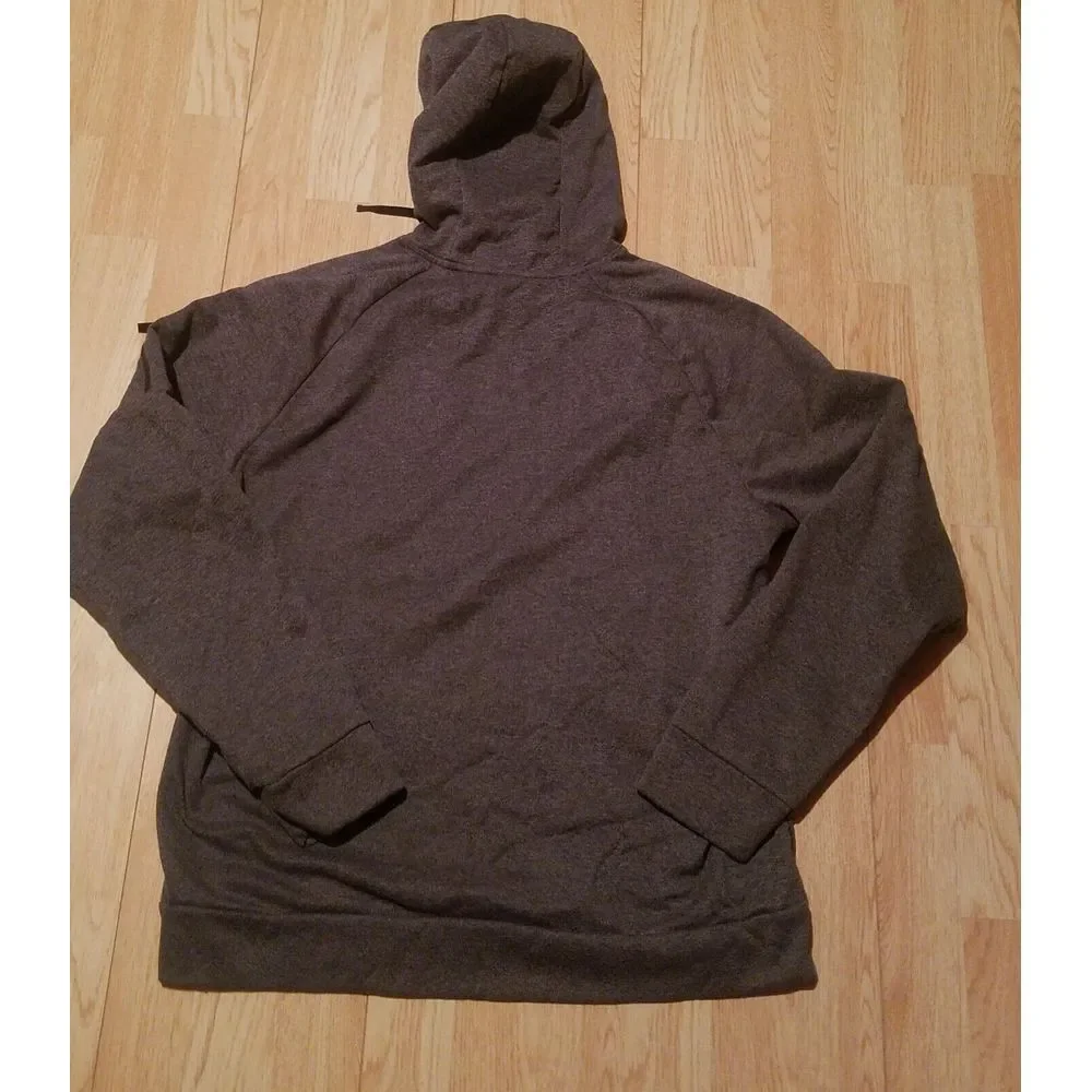 Nike Themar Fit‎ Sweater Mens Large Gray Drawstring Hoodie Activewear Zip Pocket